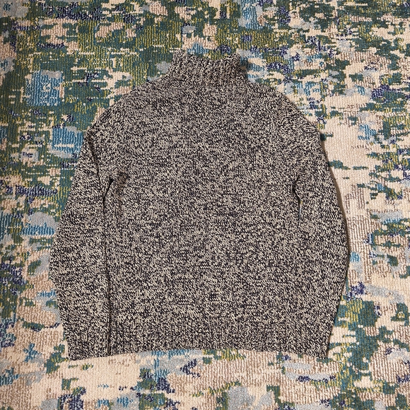 American Living Black and White Turtleneck Sweater with Flag Patch - Picture 2 of 3